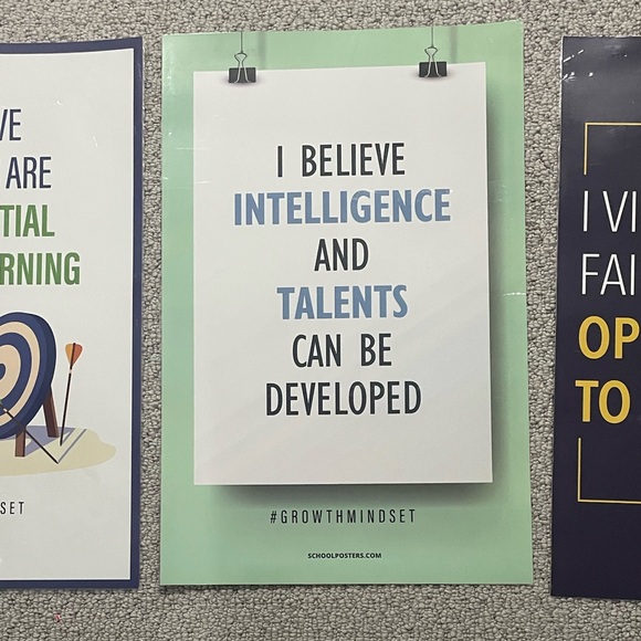 Educational posters Growth mindset (set of 5). Laminated, used in classroom. - Picture 5 of 8